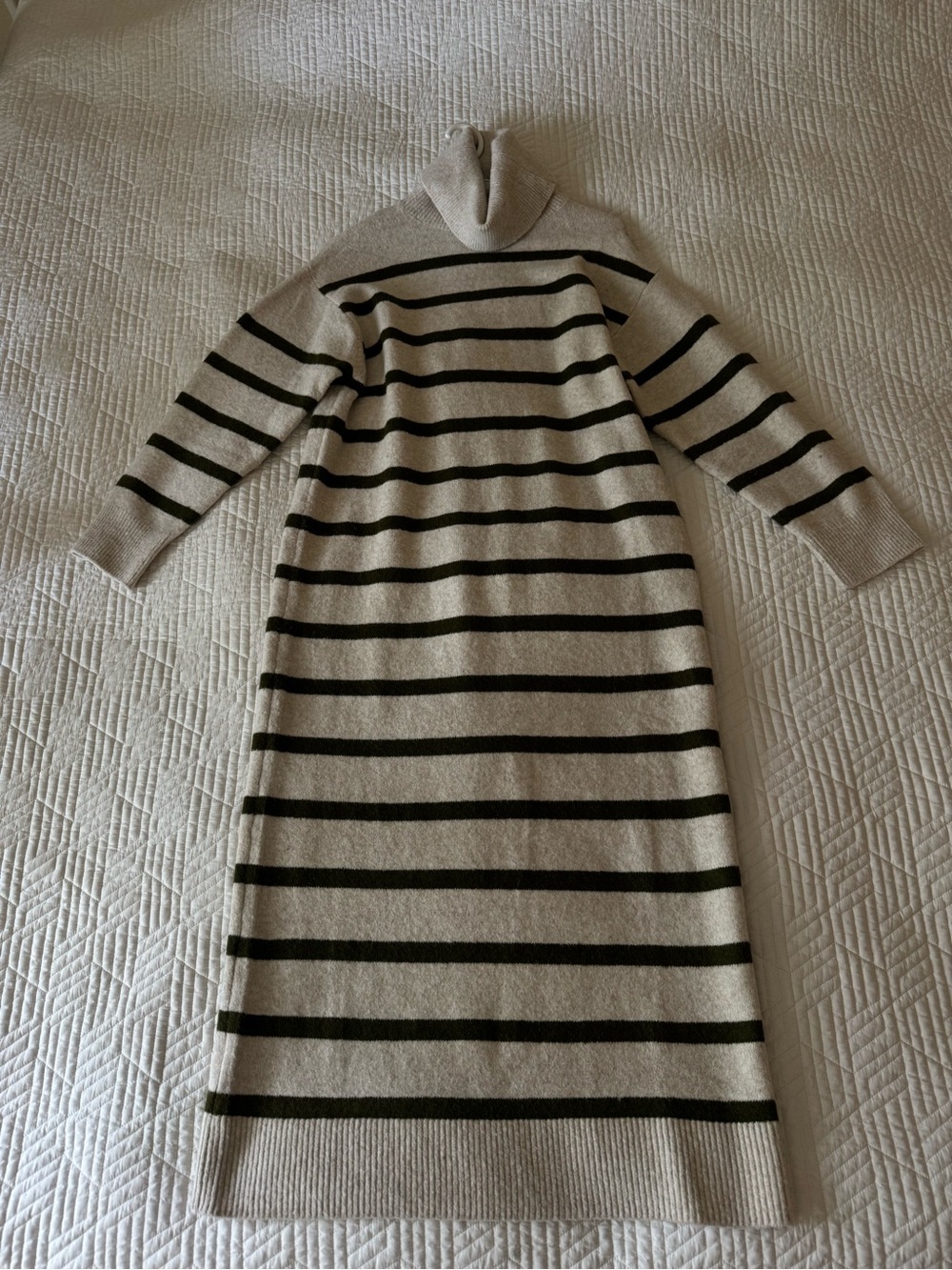 MANGO Striped Turtleneck Maxi Sweater Dress Size S
